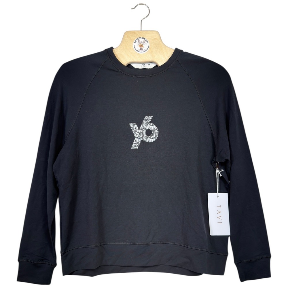 Tavi Noir Crewneck Sweatshirt Women's L Black Athleisure Modal‎ NWT